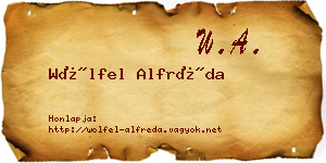 Wölfel Alfréda névjegykártya